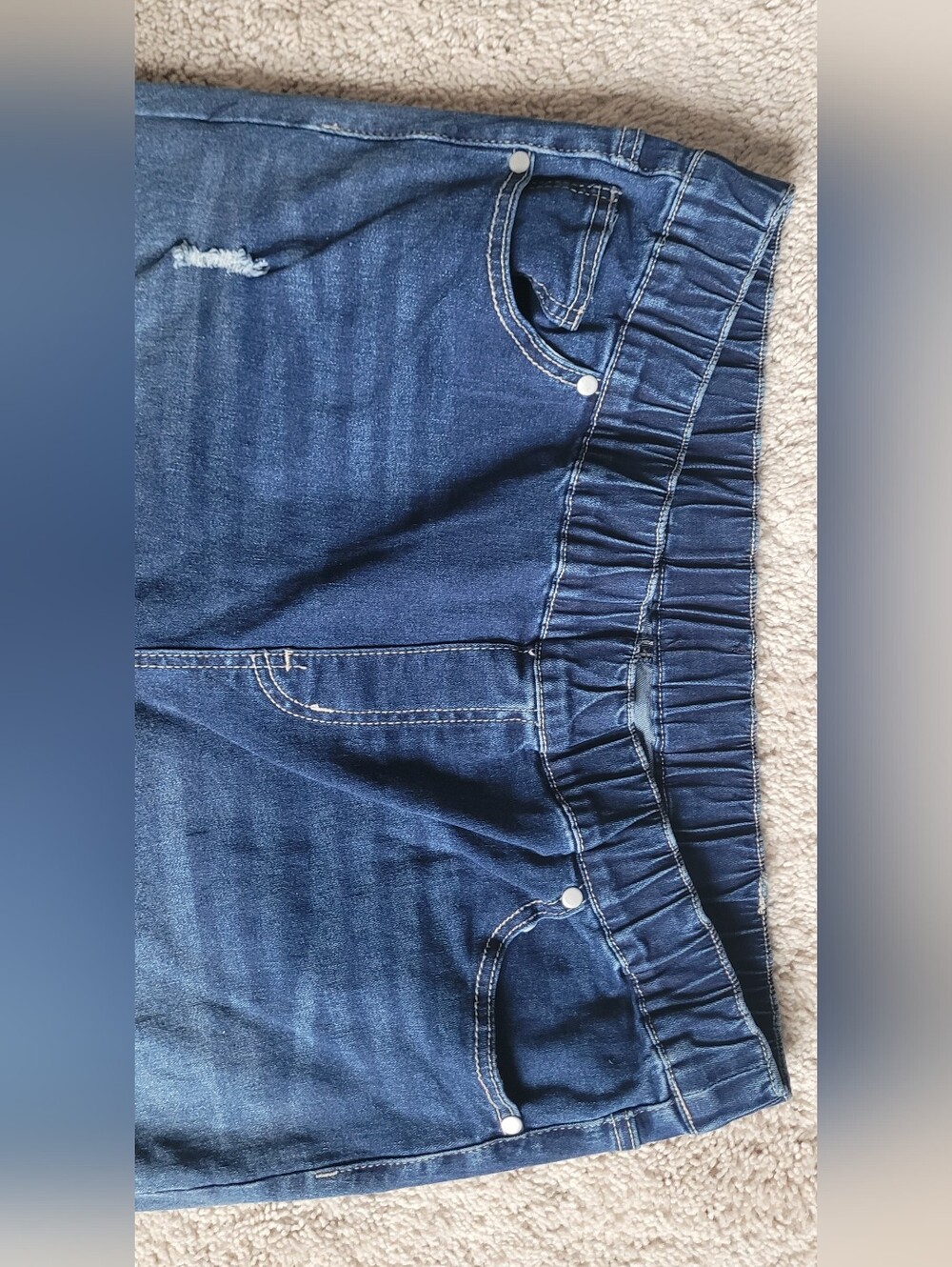 Bloomchic pull-on ombre ankle cuffed jeans, elastic waistband, size 16 - Picture 4 of 7